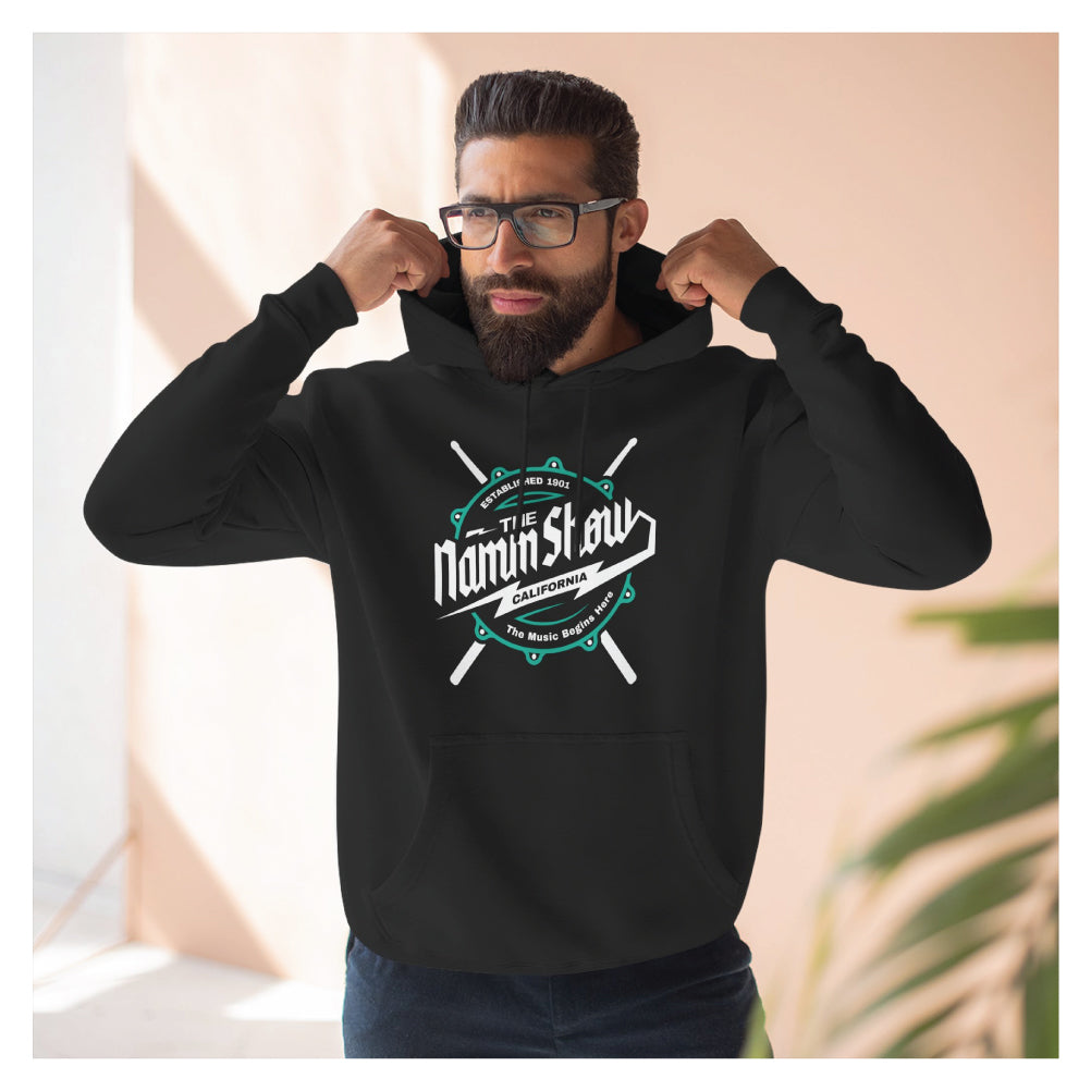 NS26 "White Lightning" Black Hooded Sweatshirt